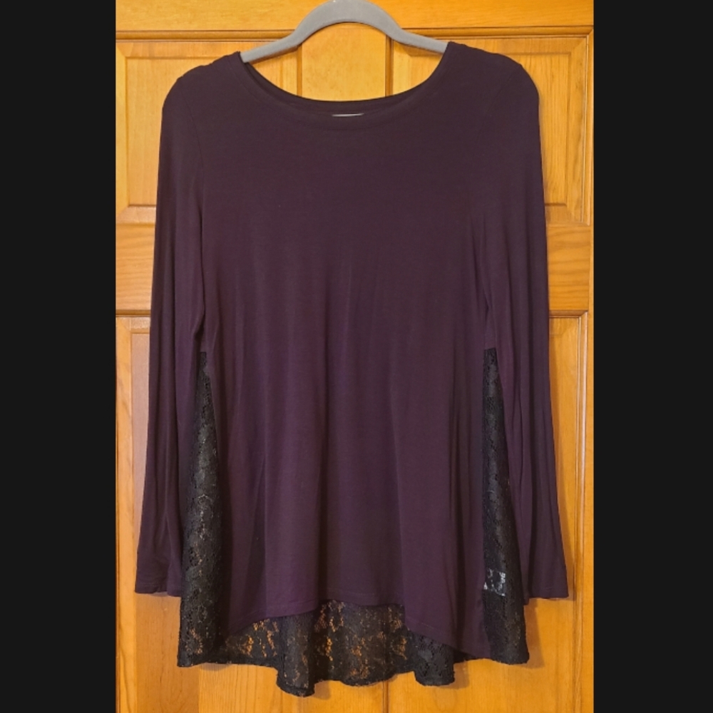 Apt. 9 Lace Purple Long Sleeve Sz S